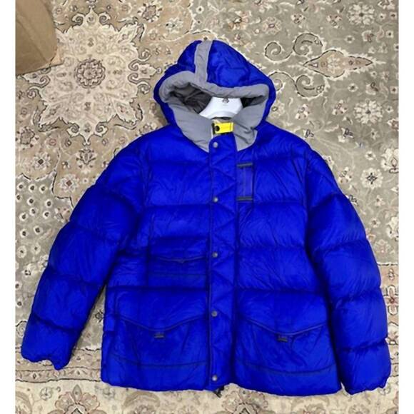 NEW PARAJUMPERS men's cook hooded puffer jacket in royal